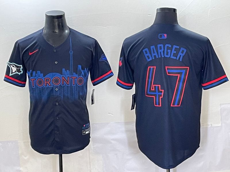 Men 2025 Toronto Blue Jays #47 Barger Black Joint Name Nike MLB Jersey style 10->toronto blue jays->MLB Jersey